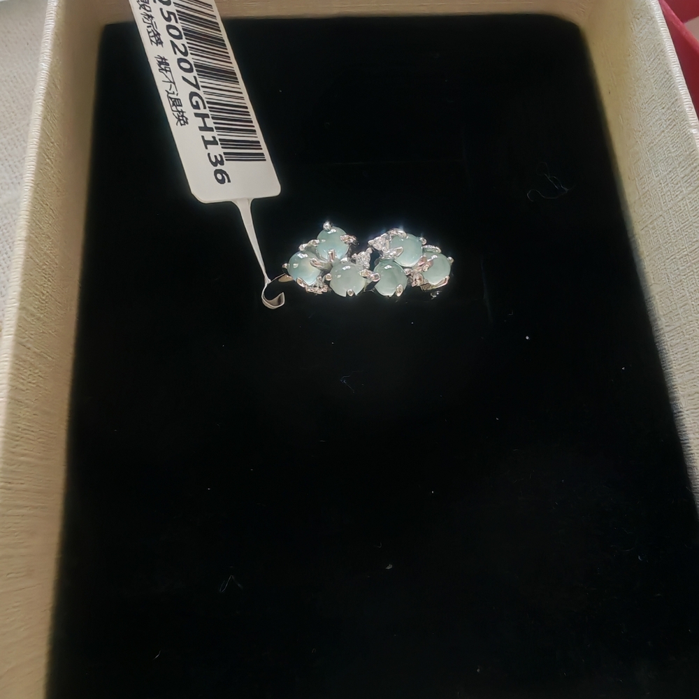 Elegant Silver and Green Floral Earrings
